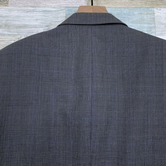 Jos A Bank Wool Sport Coat Jacket Gray Glen Check Two Button Mens 42L 42 Long - Picture 6 of 8